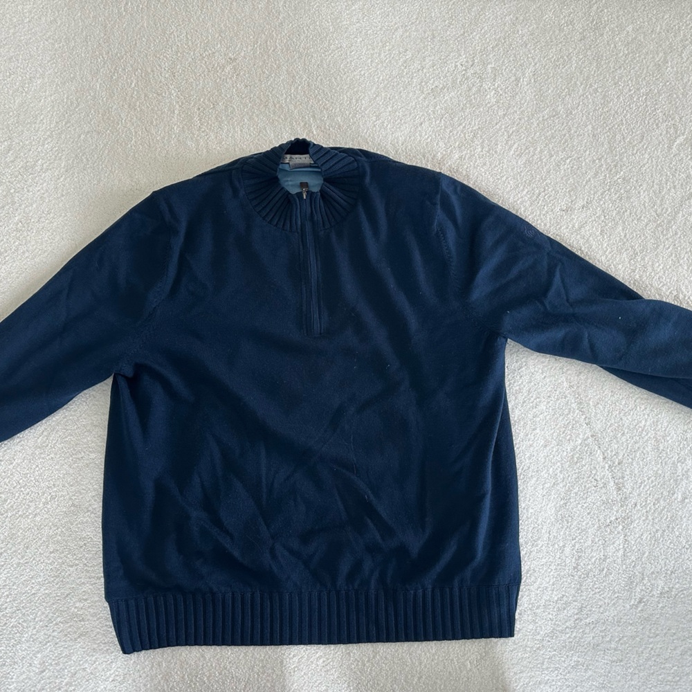 Martin Blue gortex lined quart zip golf Italian Sweater